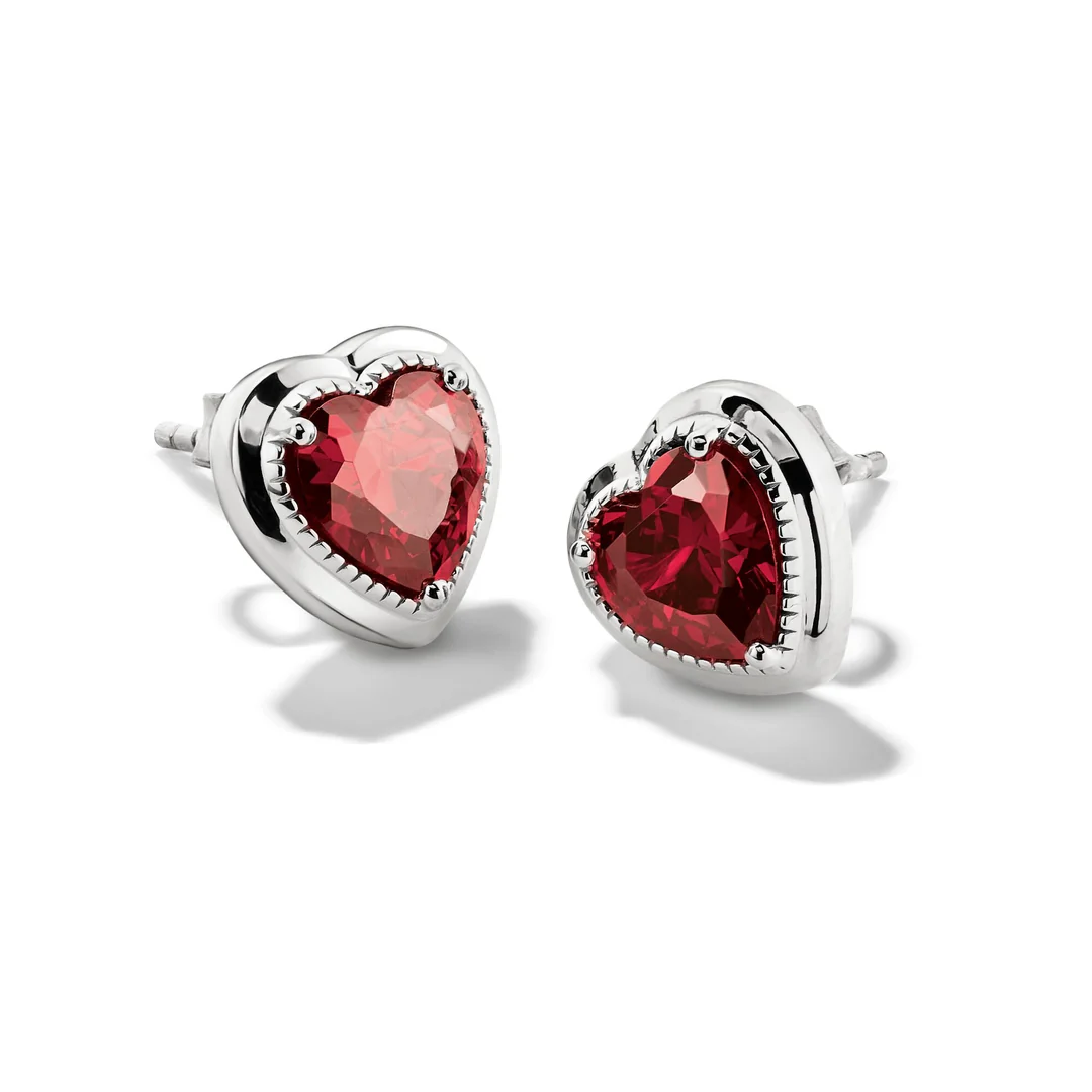 THOMAS SABO Small Red Heart Stud Earrings Silver TH2344RE