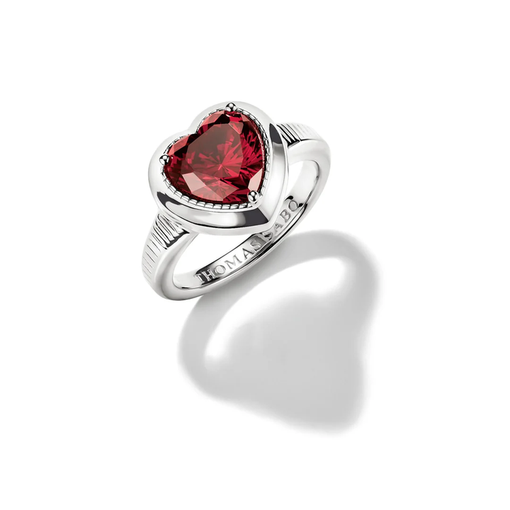 THOMAS SABO Ring with Red Heart Zirconia Stone Silver TR2524RE