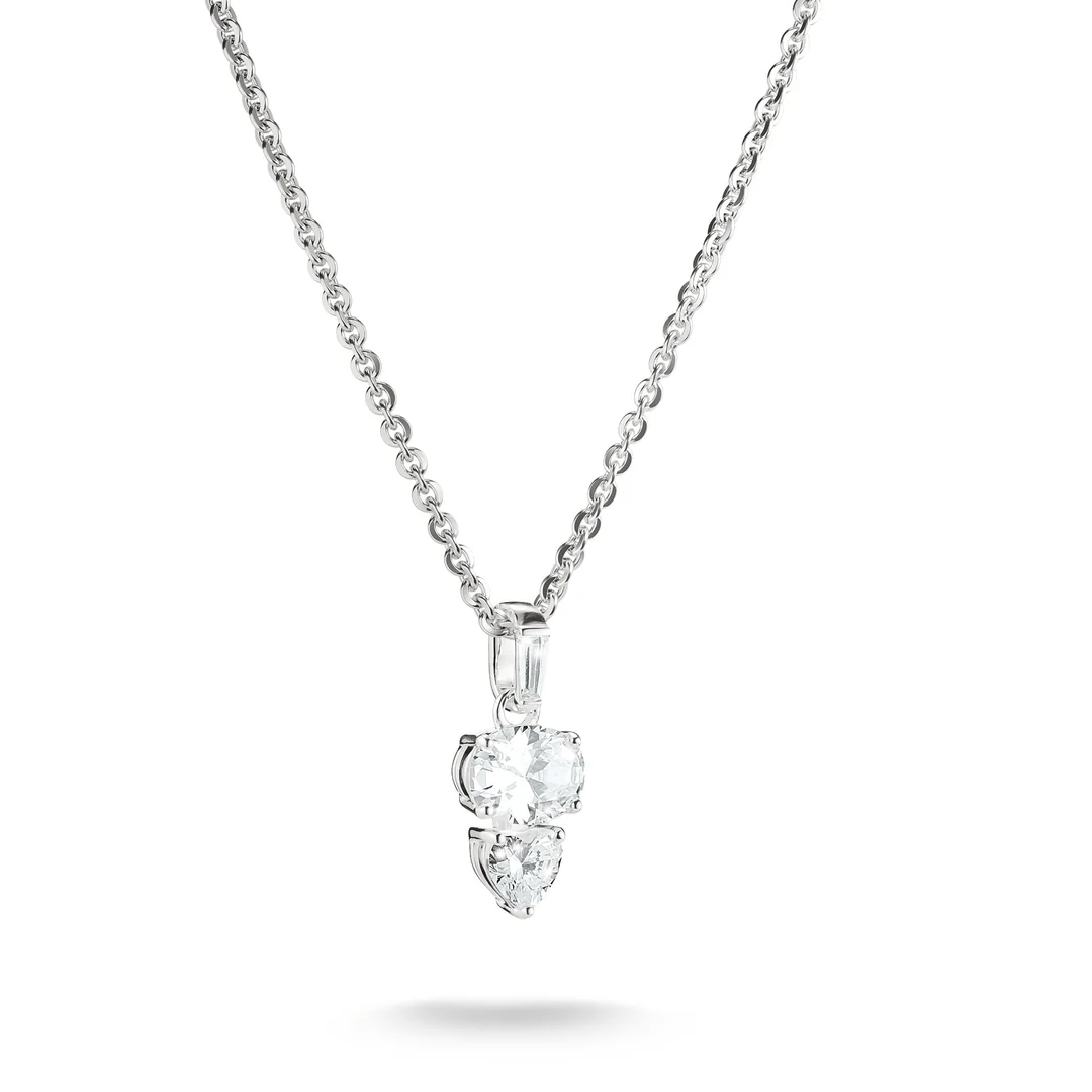 THOMAS SABO Necklace with Oval and Heart Zirconia Stones Silver TKE2363