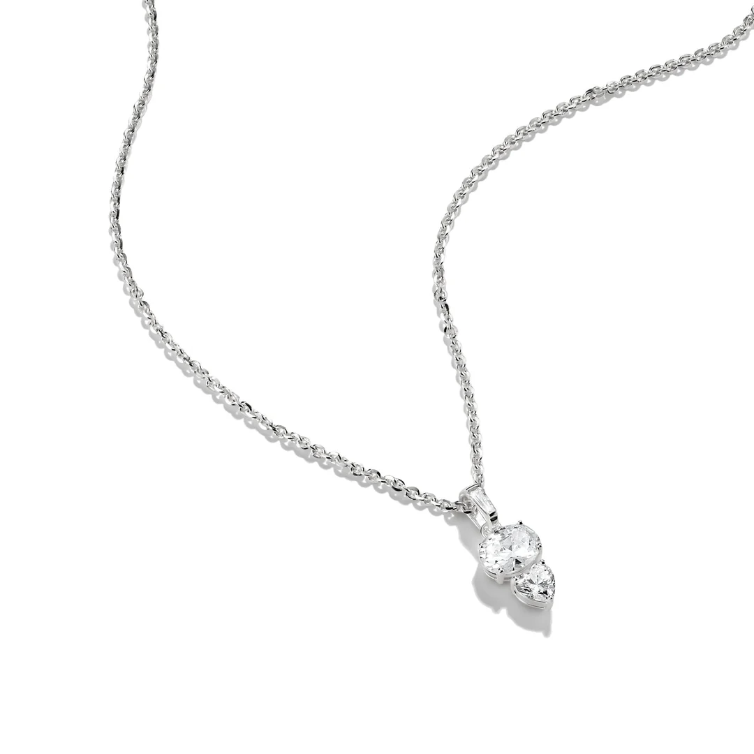 THOMAS SABO Necklace with Oval and Heart Zirconia Stones Silver TKE2363