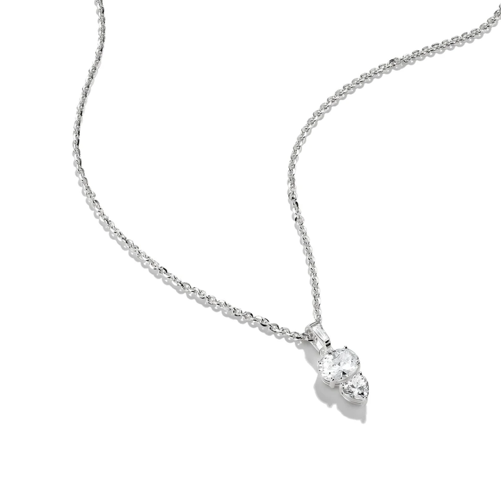 THOMAS SABO Necklace with Oval and Heart Zirconia Stones Silver TKE2363