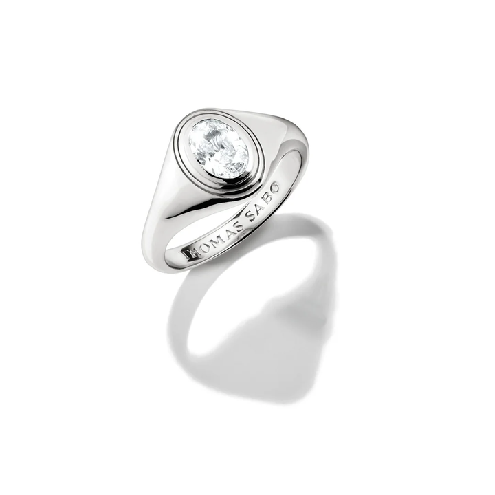 THOMAS SABO Ring with Oval White Zirconia Stone Silver TR2523