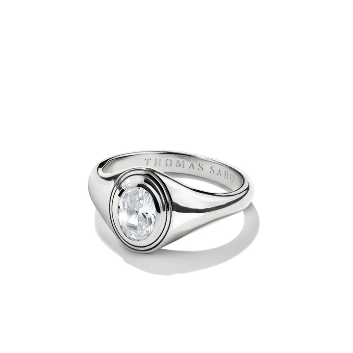 THOMAS SABO Ring with Oval White Zirconia Stone Silver TR2523