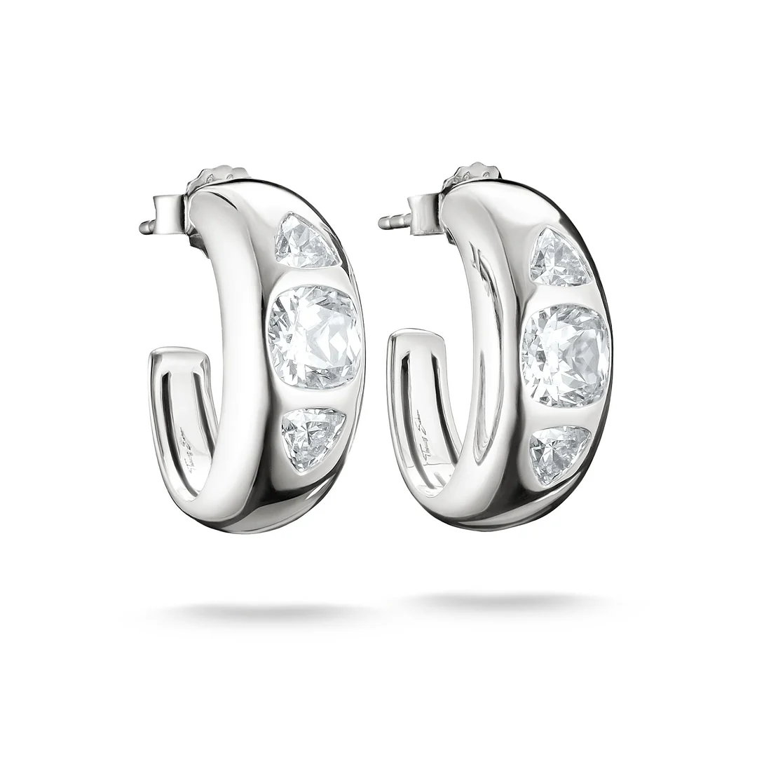 THOMAS SABO Hoop Earrings with Zirconia Stones Silver TCR759