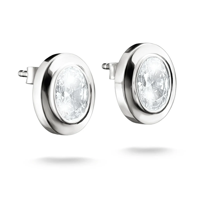 THOMAS SABO Oval Stud Earrings with Zirconia Stones Silver TH2342
