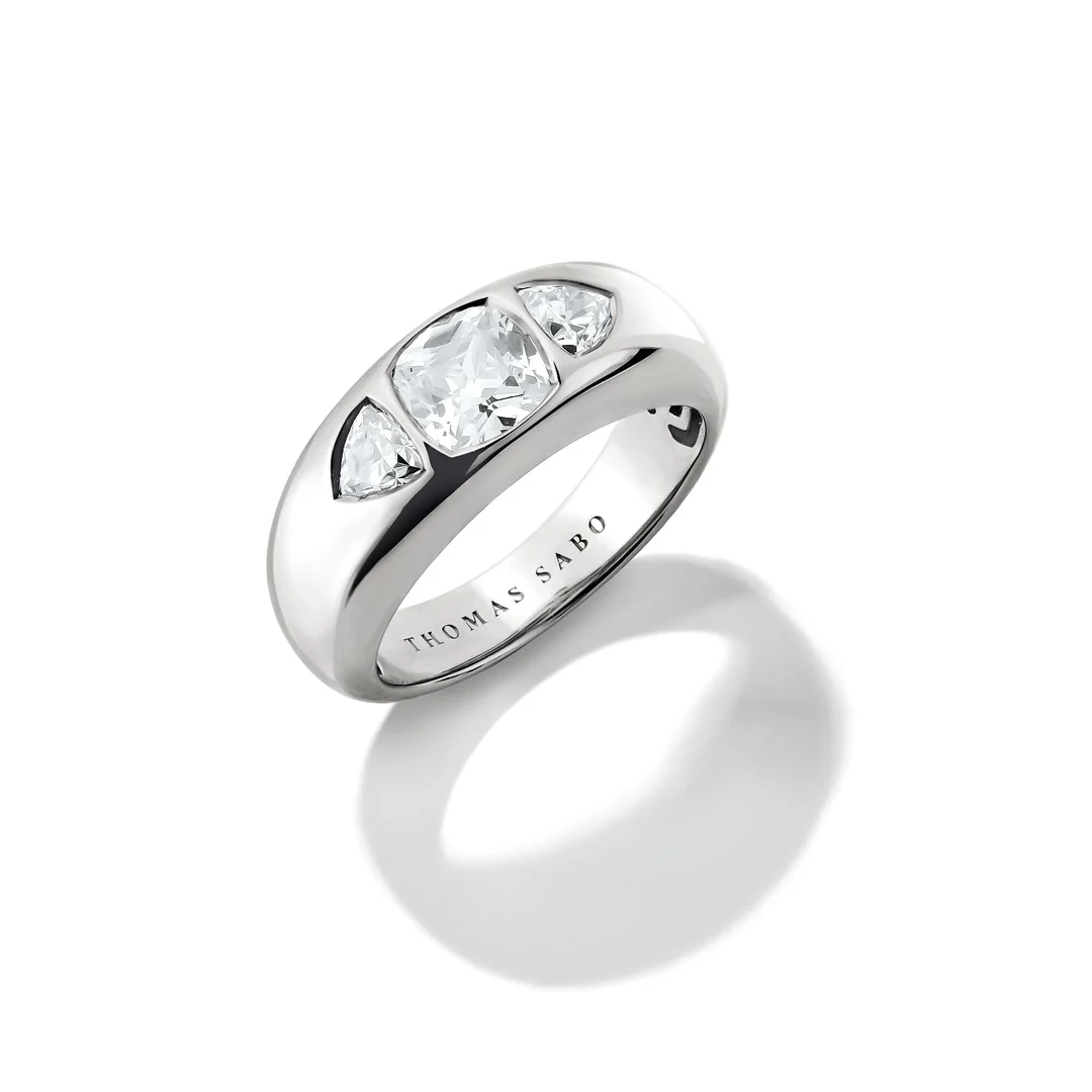 THOMAS SABO Ring with with faceted White Zirconia Stones Silver TR2525
