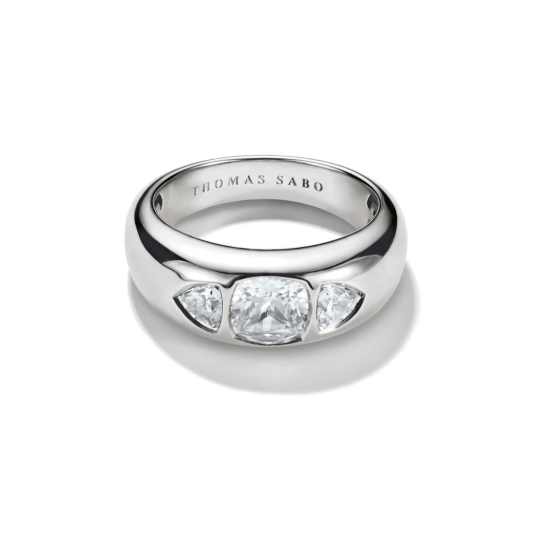 THOMAS SABO Ring with with faceted White Zirconia Stones Silver TR2525