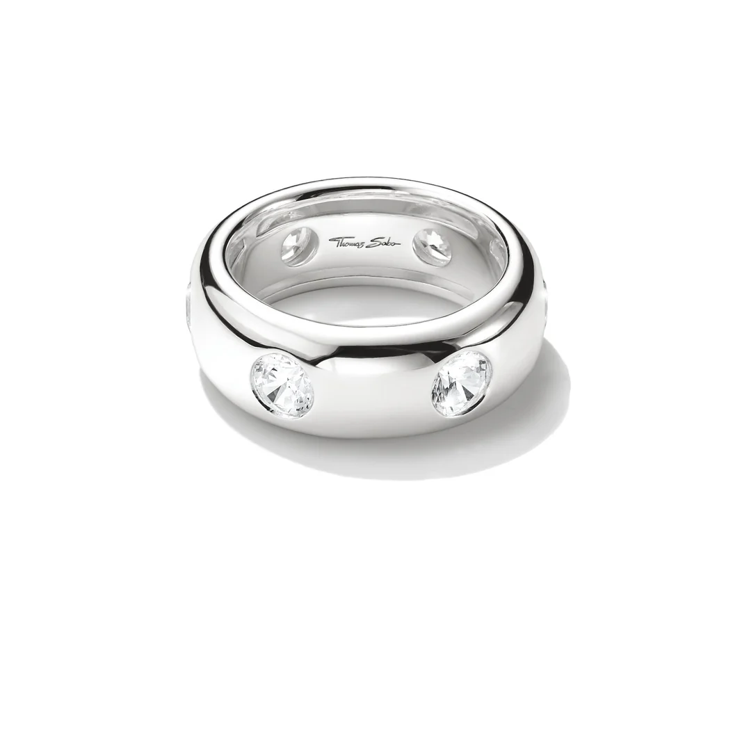 THOMAS SABO Band Ring with White Zirconia Stones TR2519