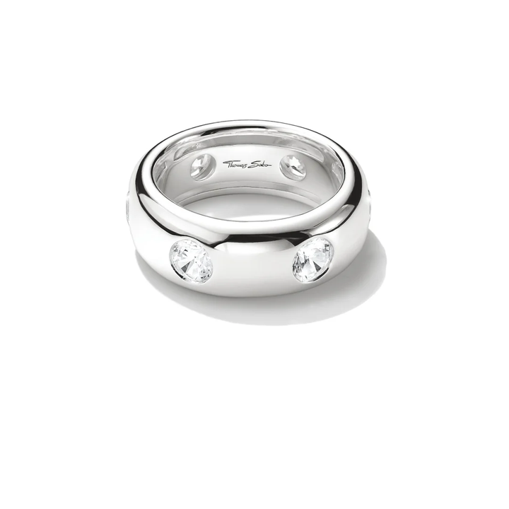 THOMAS SABO Band Ring with White Zirconia Stones TR2519
