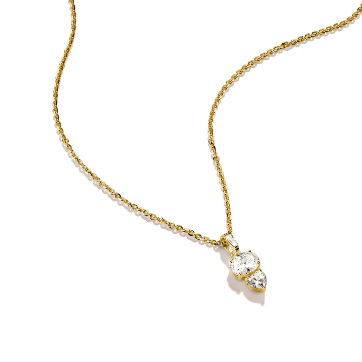 THOMAS SABO Necklace with Oval and Heart Zirconia Stones Gold TKE2363Y