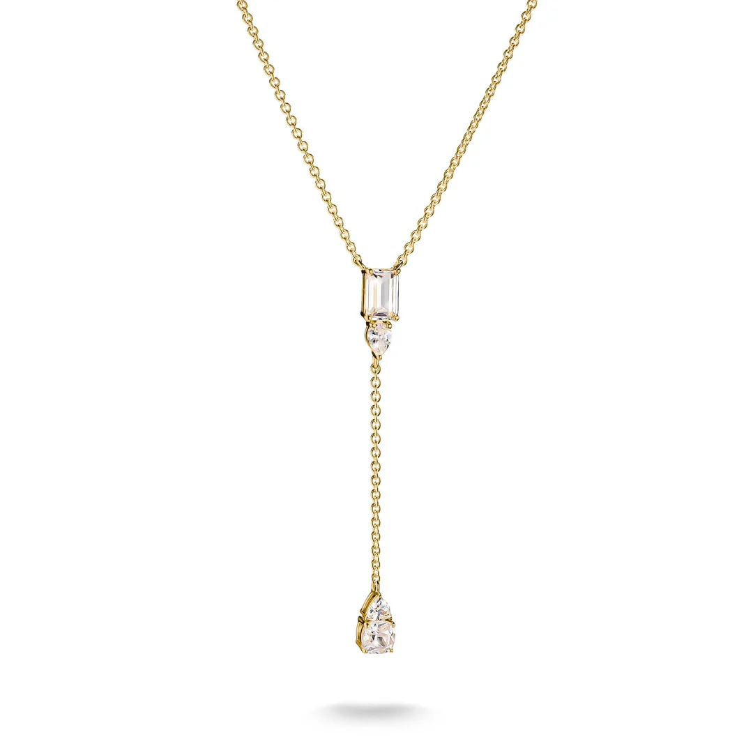 THOMAS SABO Y Necklace with White Zirconia Stones Gold TKE2364Y
