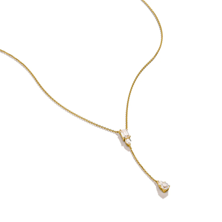 THOMAS SABO Y Necklace with White Zirconia Stones Gold TKE2364Y