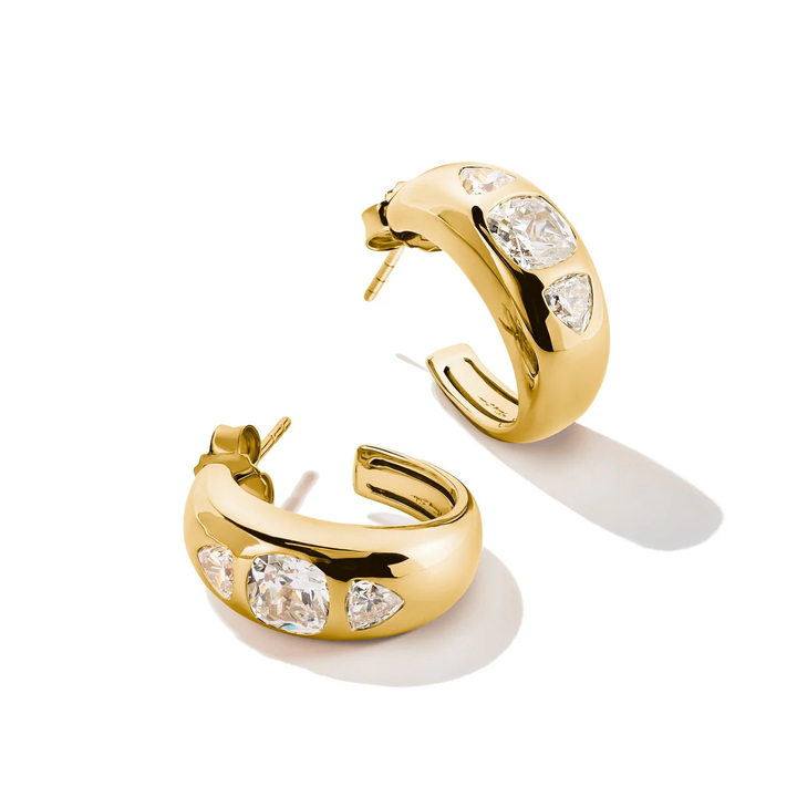 THOMAS SABO Hoop Earrings with Zirconia Stones Gold TCR759Y