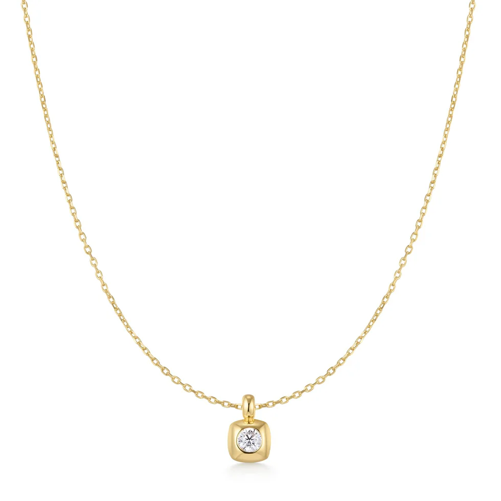 Ania Haie Gold Modern Bezel-Set Solitaire Necklace N072-01G