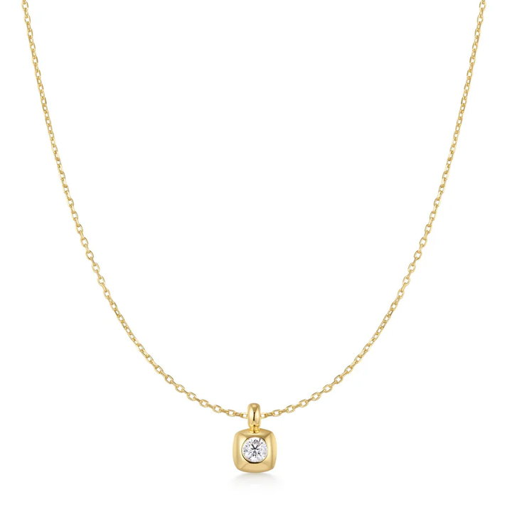 Ania Haie Gold Modern Bezel-Set Solitaire Necklace N072-01G