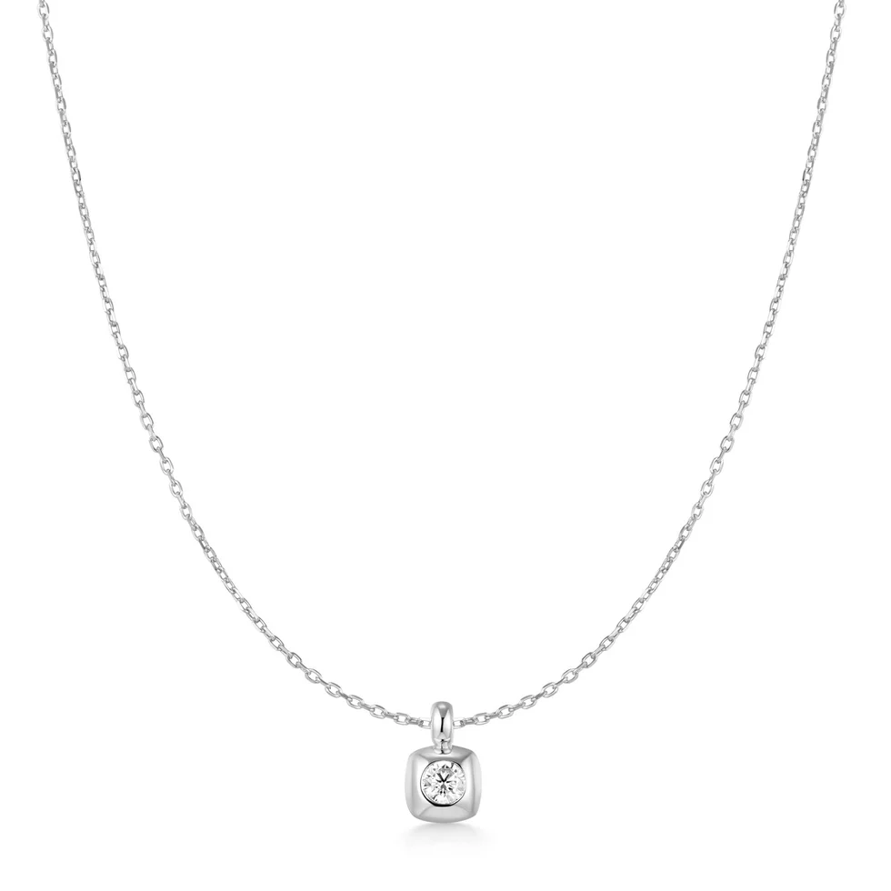 Ania Haie Silver Modern Bezel-Set Solitaire Necklace  N072-01H