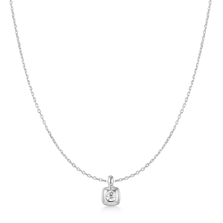 Ania Haie Silver Modern Bezel-Set Solitaire Necklace  N072-01H