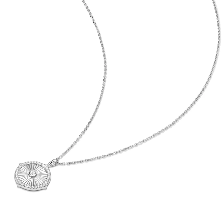 Aina Haie Silver Diamond-Cut Sunny Disc Necklace N072-04H
