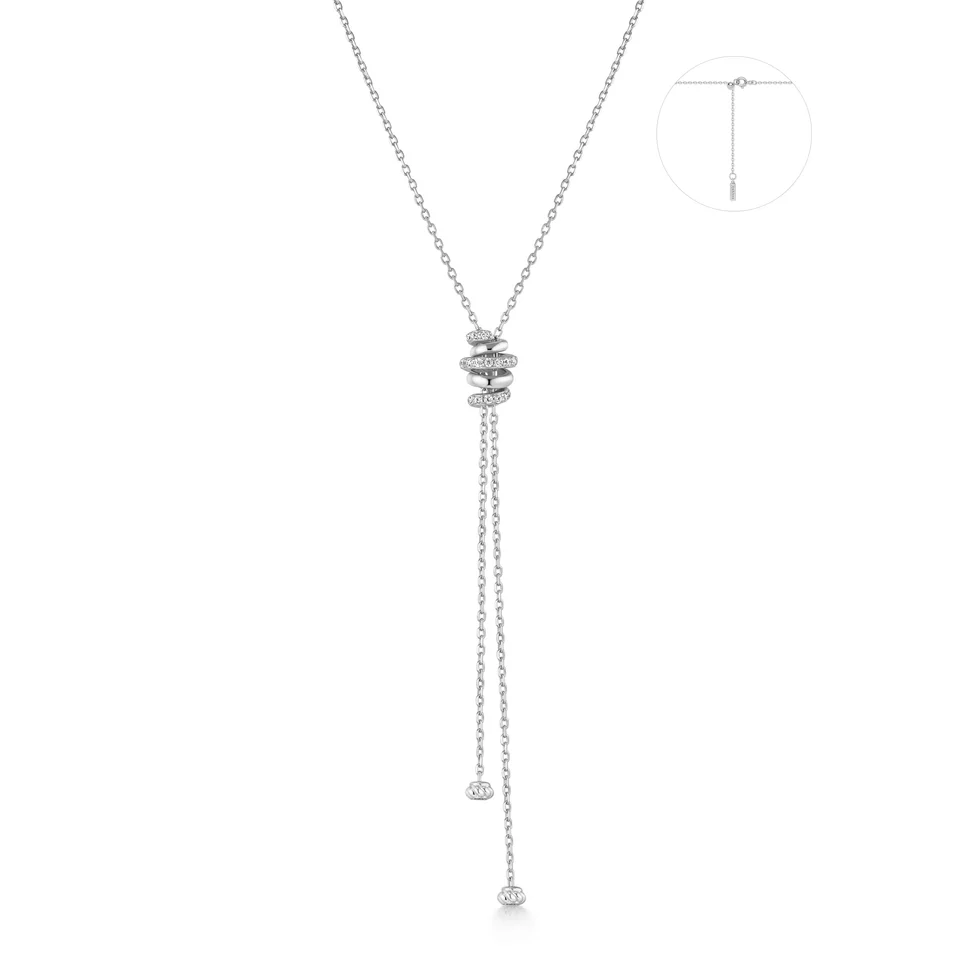 Ania Haie Silver Twisted Rope Lariat Necklace N072-07H
