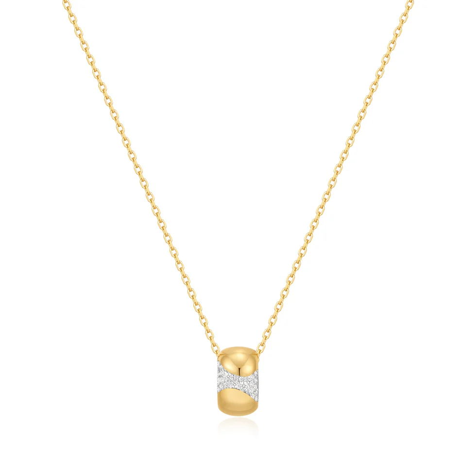 Anie Haie Gold Puffed Rivulet Pave Necklace N072-03G