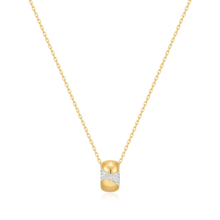Anie Haie Gold Puffed Rivulet Pave Necklace N072-03G