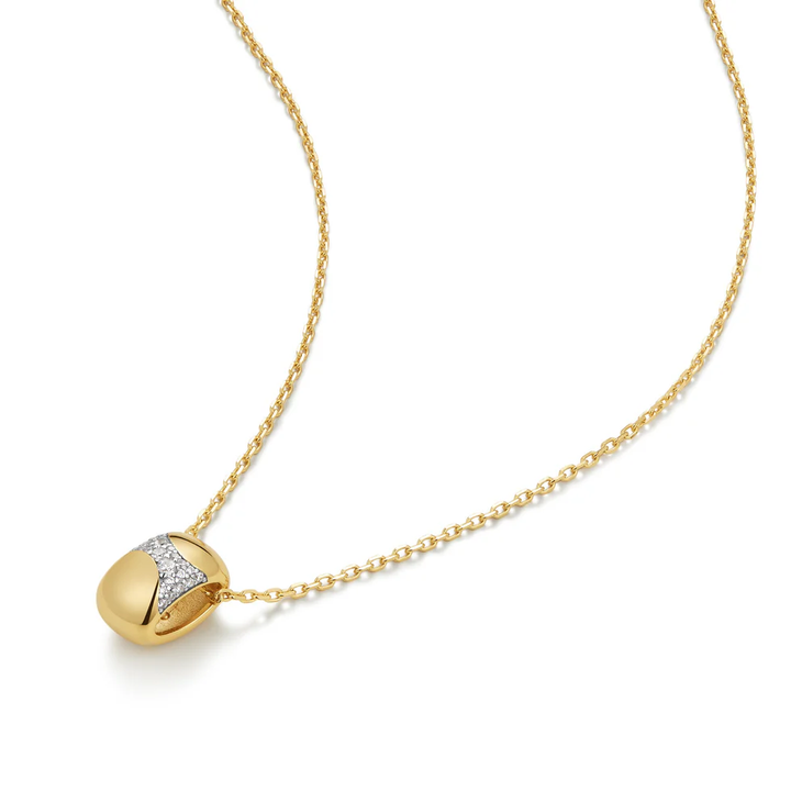 Anie Haie Gold Puffed Rivulet Pave Necklace N072-03G