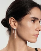 Silver Sparkling Zig-Zag Drop Stud Earrings E079-16H