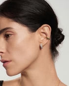 Gold Chunky Pave Wave Huggie Hoop Earrings E079-14G