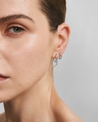 Silver Pave Interlocked Huggie Hoop Earrings E079-12H