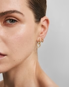 Gold Pave Interlocked Huggie Hoop Earrings E079-12G