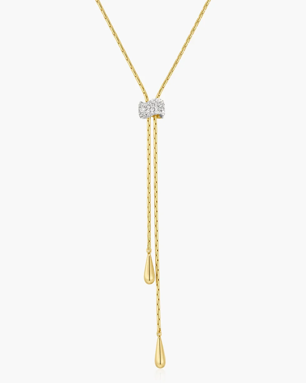 Gold Teardrop Slider Necklace N079-05G