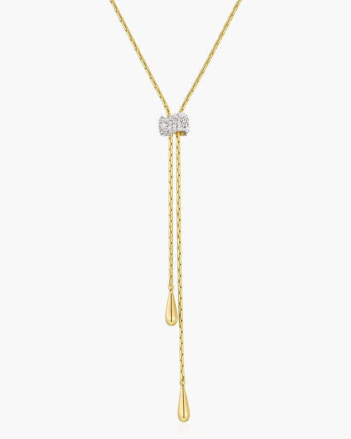 Gold Teardrop Slider Necklace N079-05G