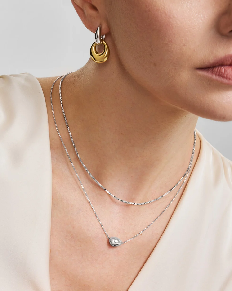 Gold Hollow Organic Pebble Drop Earrings E076-20G