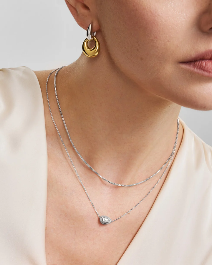 Gold Hollow Organic Pebble Drop Earrings E076-20G