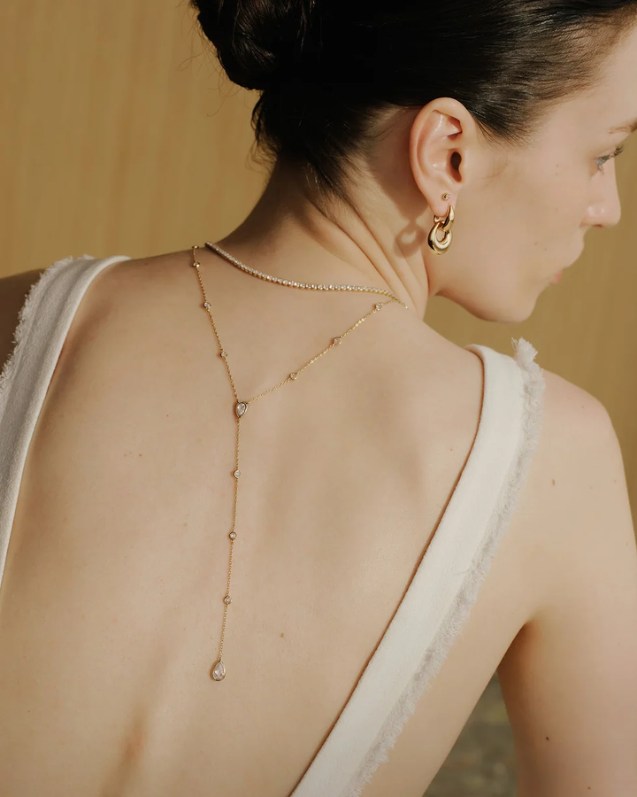 Two-Tone Hollow Organic Pebble Drop Earrings 076-20T