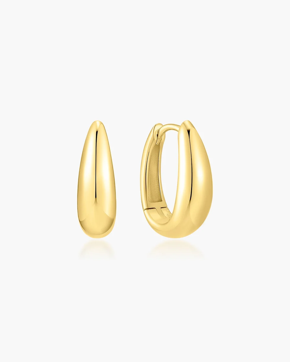 Two-Tone Hollow Organic Pebble Drop Earrings 076-20T