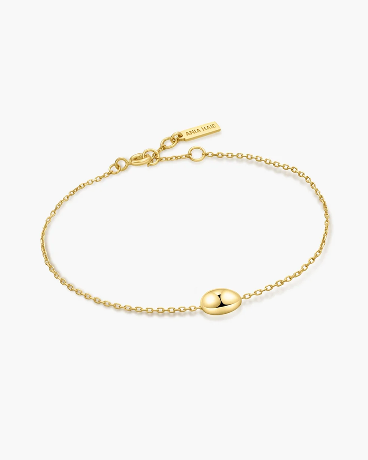 Gold Organic Dome Pebble Bracelet B076-04G