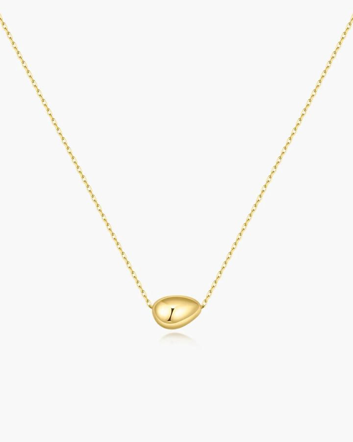 Gold Organic Dome Pebble Necklace  N076-01G