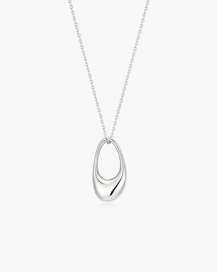 ANIA HAIE Silver Hollow Organic Pebble Necklace N076-12H