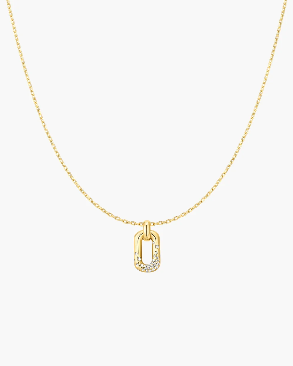 ANIA HAIE Gold Sparkling Oval Hoop Pendant Necklace N076-13G