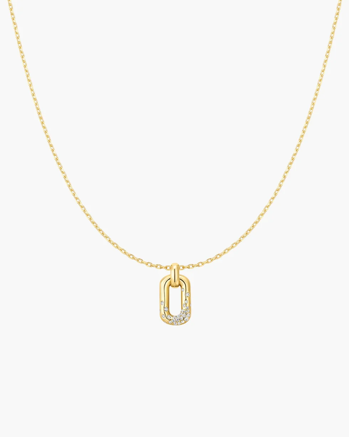 ANIA HAIE Gold Sparkling Oval Hoop Pendant Necklace N076-13G