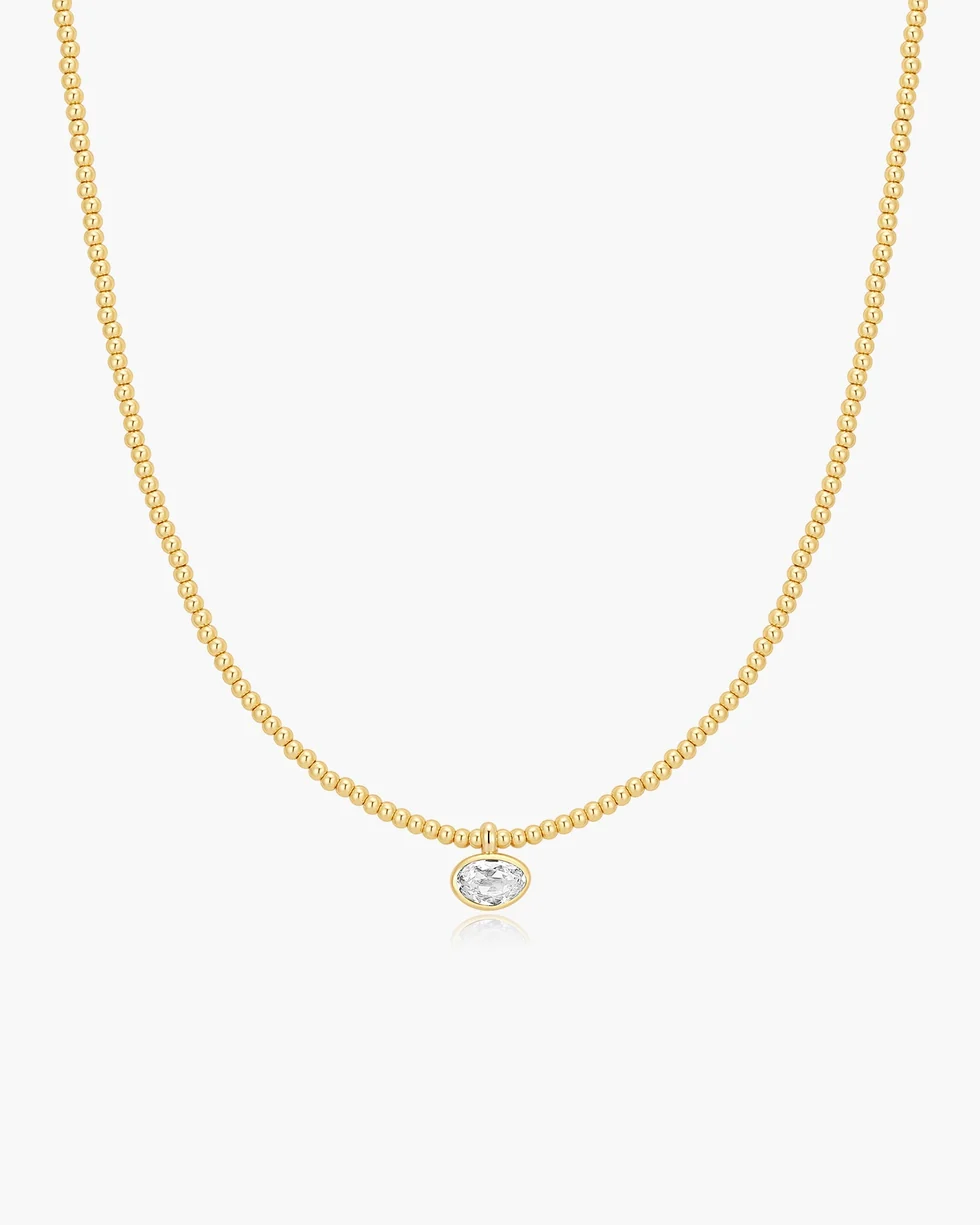 ANIA HAIE Gold Bezel Organic Pebble Beaded Necklace N076-15G