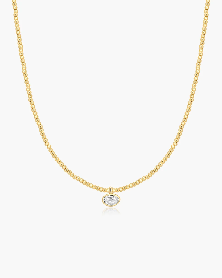 ANIA HAIE Gold Bezel Organic Pebble Beaded Necklace N076-15G