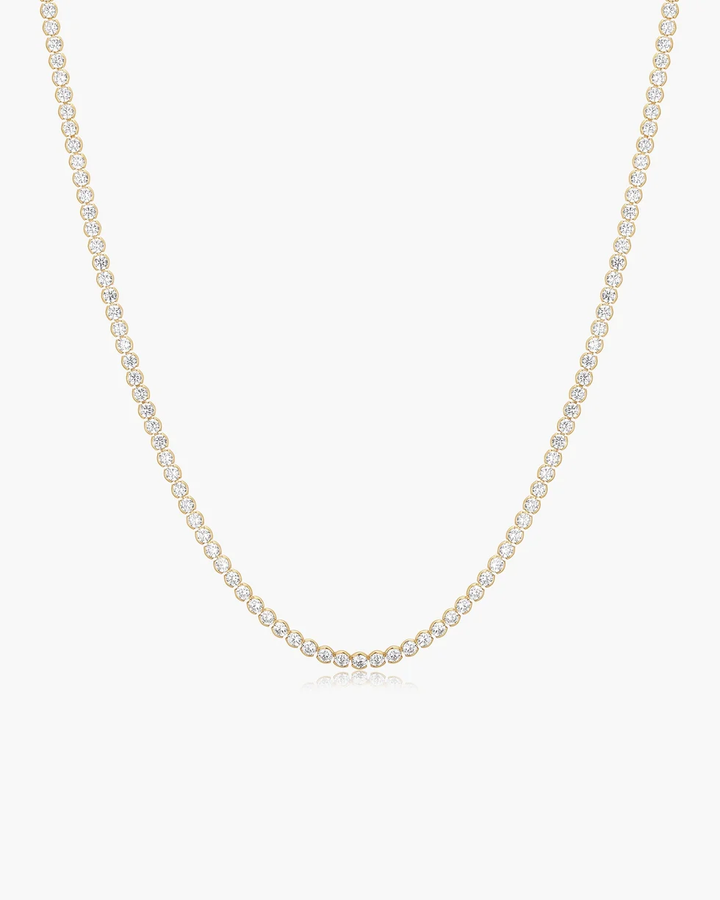 ANIA HAIE Gold Half-Bezel Round Tennis Necklace N076-16G