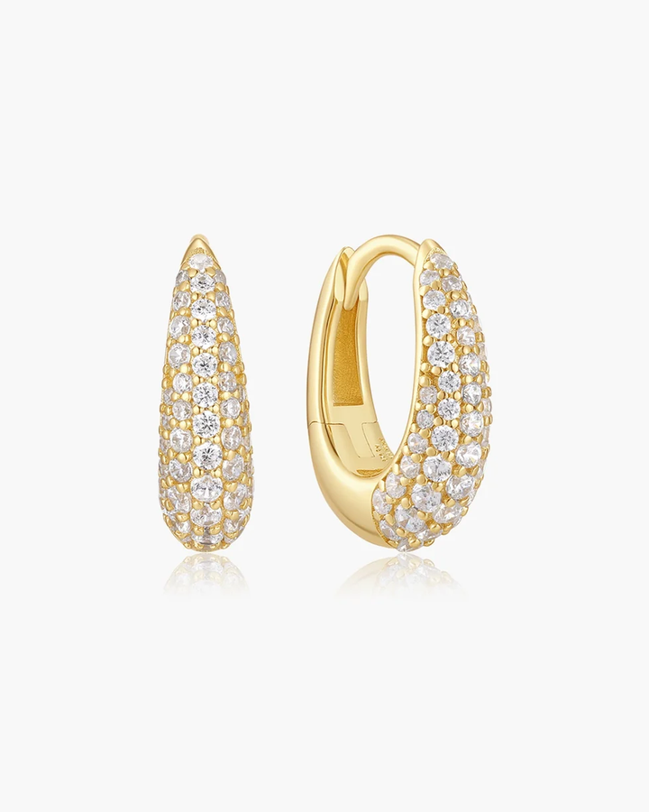 ANIA HAIE Gold Pave Dome Huggie Hoop Earrings E078-10G