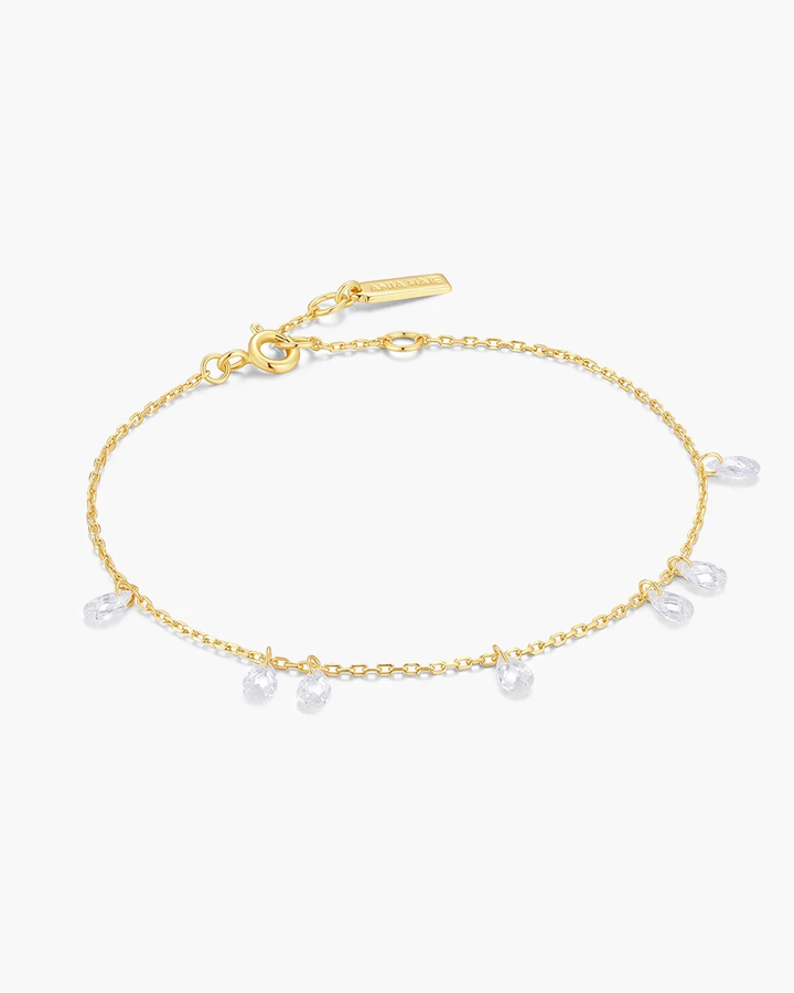 ANIA HAIE Gold Ethereal Teardrop Dangle Station Bracelet B078-01G