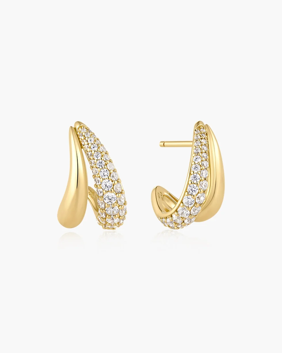 ANIA HAIE Gold Duet Stud Hoop Earrings E078-05G