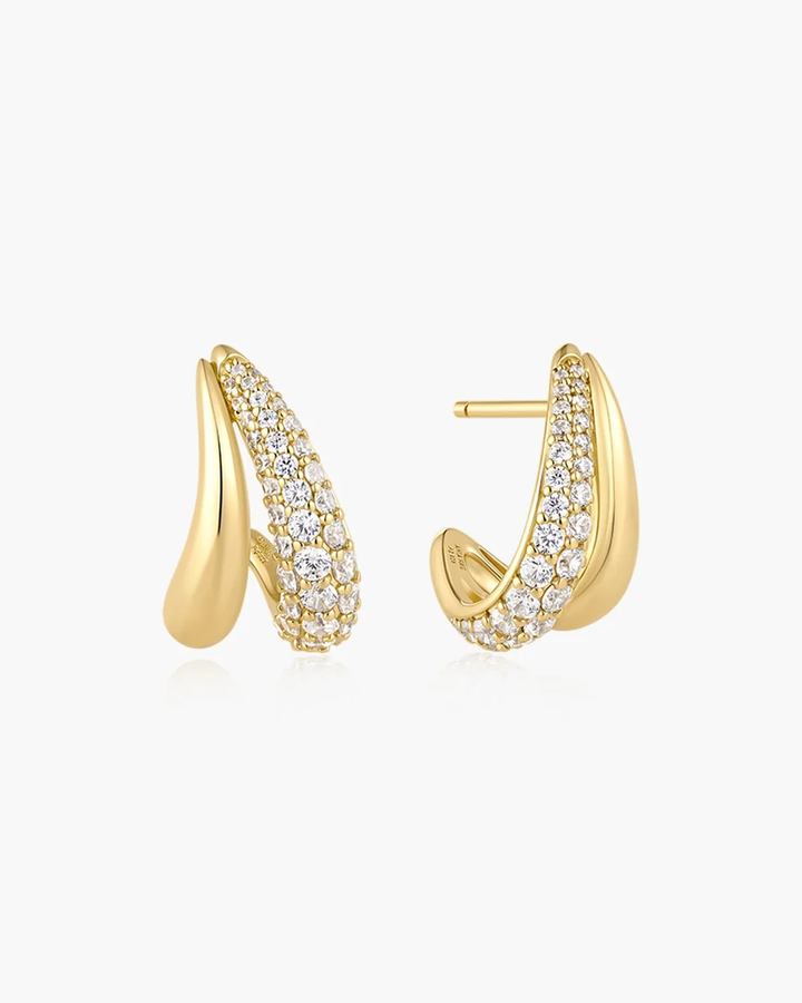 ANIA HAIE Gold Duet Stud Hoop Earrings E078-05G