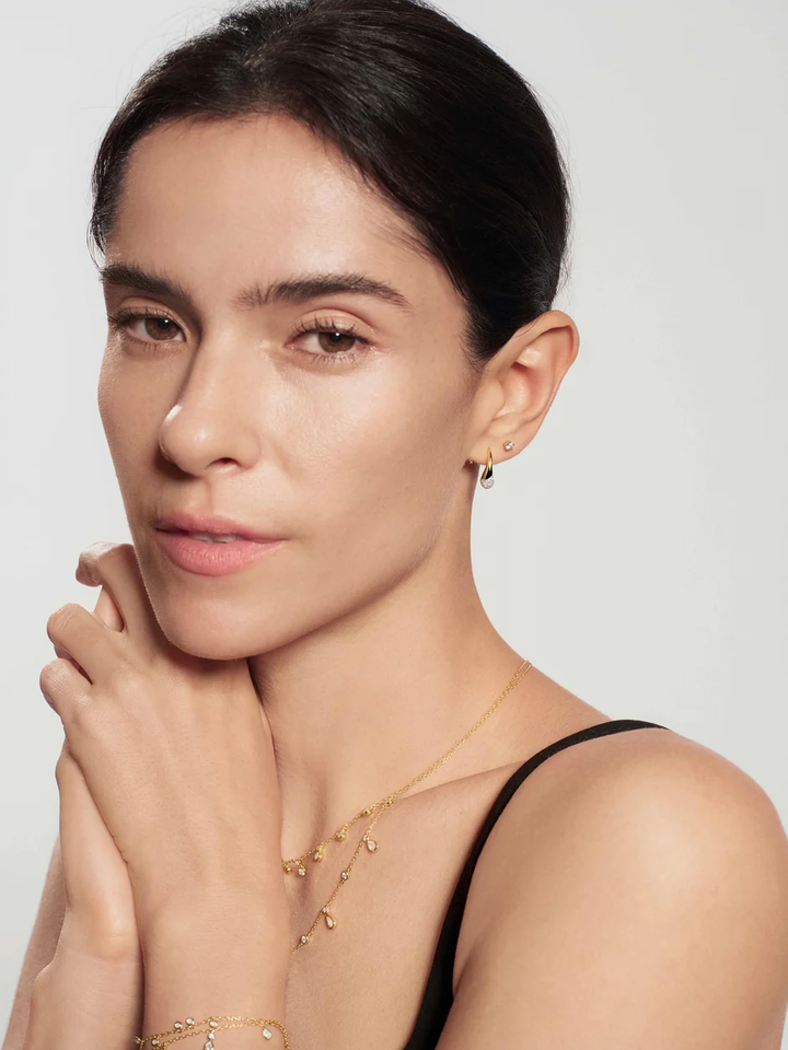 ANIA HAIE Gold Pave Sculptural Teardrop Hook Earrings E078-03G