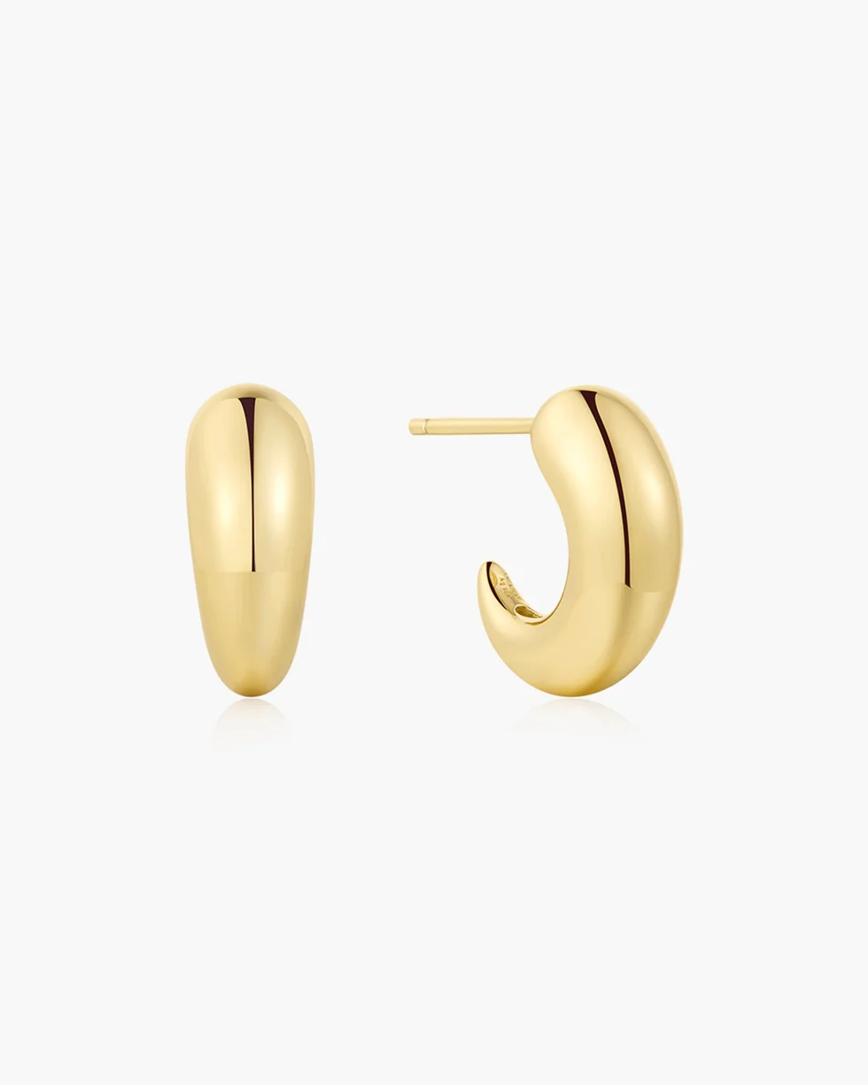 ANIA HAIE Gold Dome Stud Hoop Earrings E078-06G
